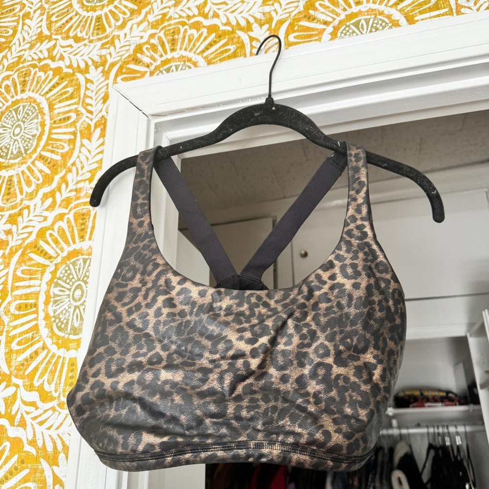 Spanx metallic leopard sports bra